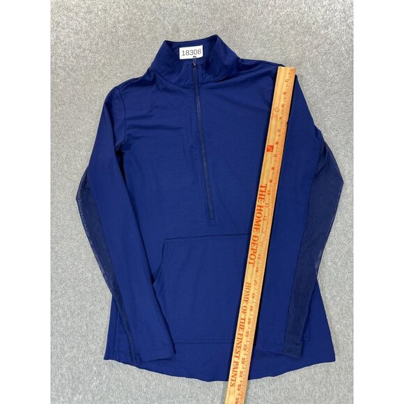 IBKUL Half‎ Zip Light Weight Mock Neck Top (Women's X-Small) Blue - Picture 5 of 12